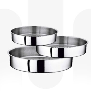 4006, 3 Pcs Stainless Steel Tray Set | Serving & Baking Tray Set | Durable Kitchen Trays for Cooking, Serving & Baking
