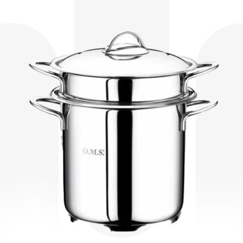 4008 Stainless Steel 3 Pcs Spaghetti Pot Set | Induction Pasta Cooker with Strainer