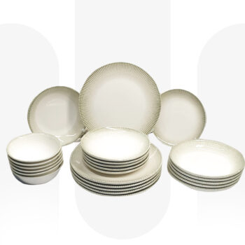 6145, 24 Pcs Porcelain Dinnerware Set | Premium Turkish Porcelain Dining Set for Everyday & Special Occasions