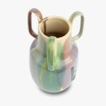 Multicolor | Triple-Handle Ceramic Decorative Vase