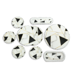 Geometric Ceramic Dinner Set | Premium Tableware Collection | Black & White