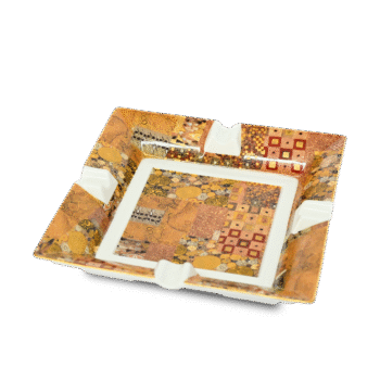 Decorative Square Ceramic Ash Tray | Multicolour Design