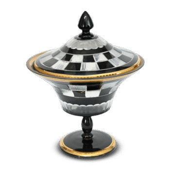 Decorative Candy Jar with Lid | Black & Gold