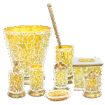 8 Pcs Set | Luxury Gold Mosaic Bathroom Accessories Set