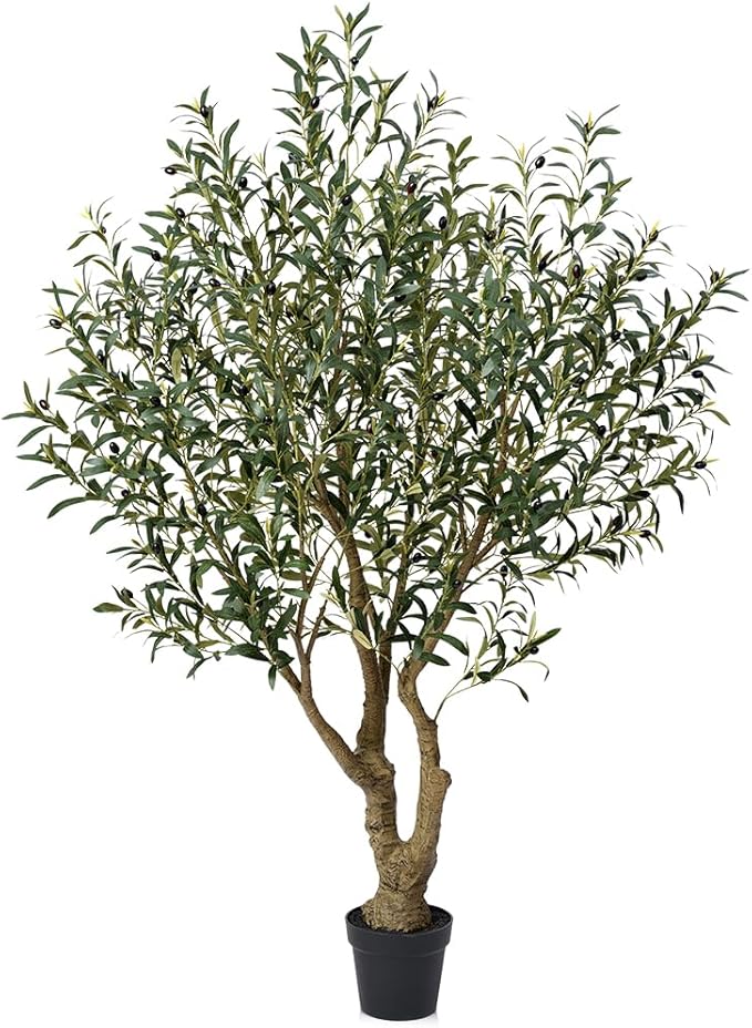 olive tree with black pot Artificial olive tree