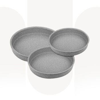 3086 | 3 Pcs Granite Oven Tray Set | Non-Stick Baking Trays | Grey | Made in Turkey