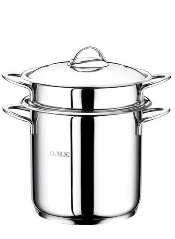 4008 Stainless Steel 3 Pcs Spaghetti Pot Set | Induction Pasta Cooker with Strainer
